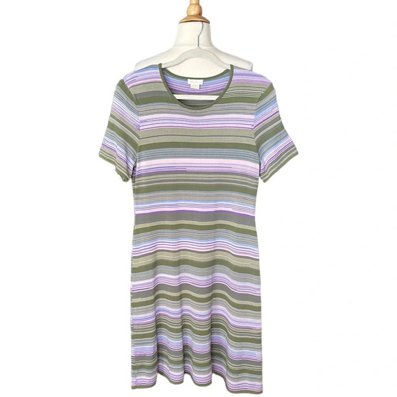 SHOSHANNA Adena Multi-Colored Stripe Knit Dress Retro Preppy Career, Size Large - Picture 15 of 16